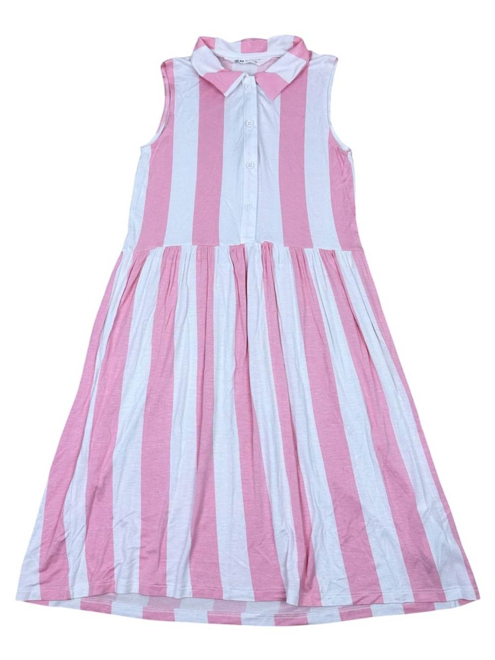 H&M Kids Pink and White Striped Collared Dress